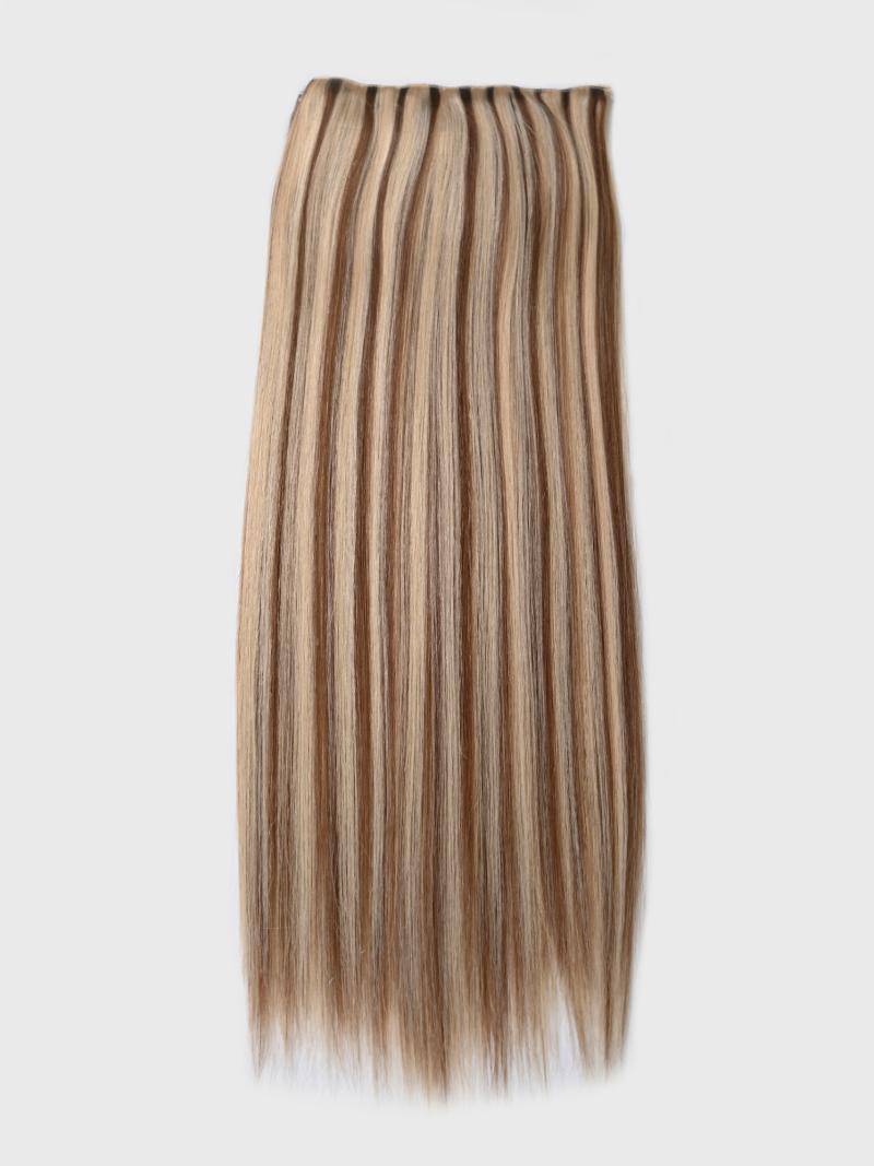 Ash Brown Highlight Human Hair Clip In Extension