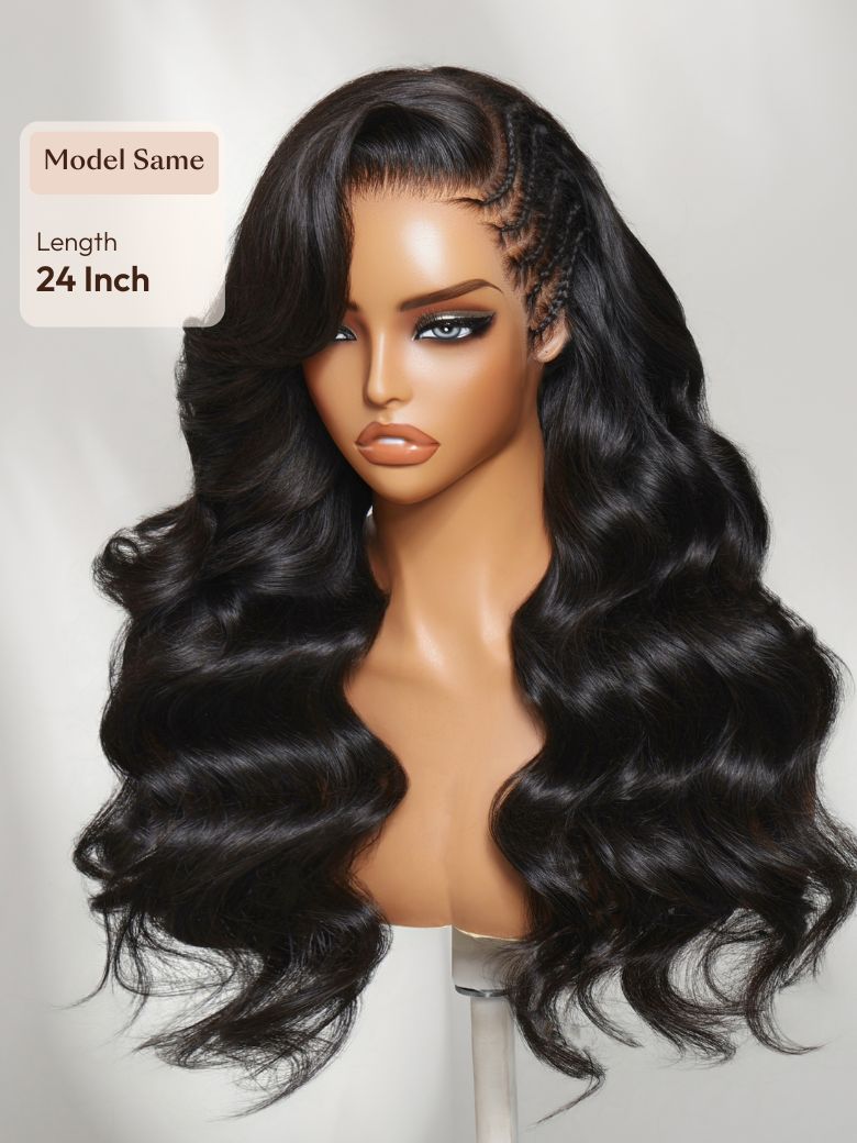 13x4 Pre-Everything? Wig With Loose Wave Face-Framing Layers And Side-Swept Bangs With Drawstring