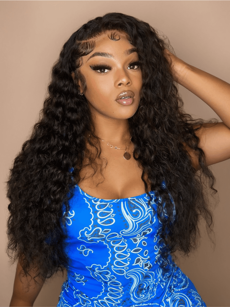 Glueless Invisible 250% Super Full Density Curly Human Hair HD Lace Clsosure Wigs