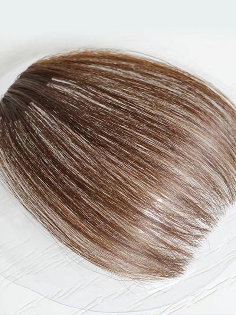 Hand-Made Dark Brown Straight Clip In Bangs