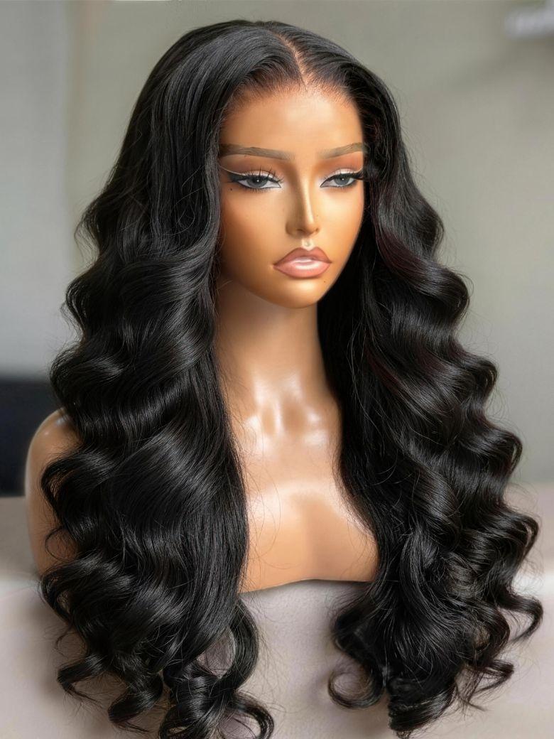 7x5 Bye-Bye Slip Transparent & HD Glueless Lace Body Wave Lace Front Drawstring Wig