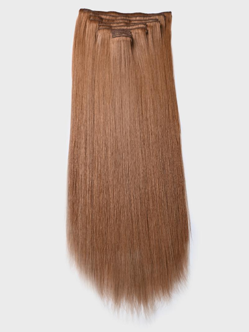 Almond Brown Human Hair Clip In Extension