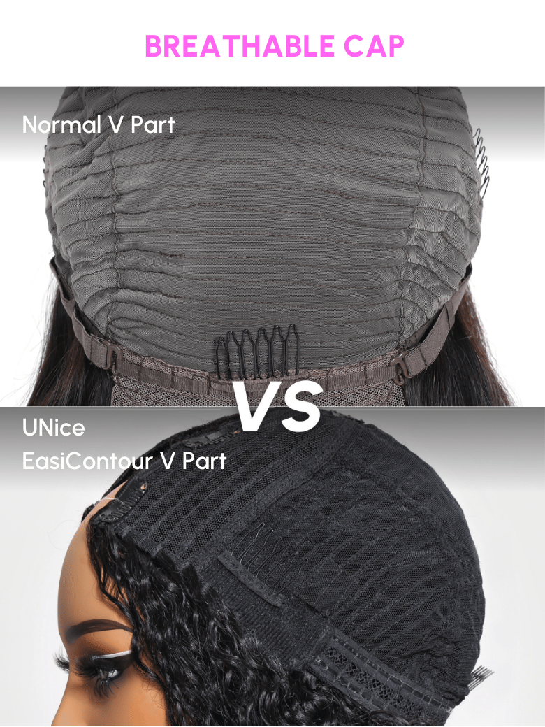 EasiContour? V Part Minimal Glueless Kinky Curly Glueless Wig 150% Density