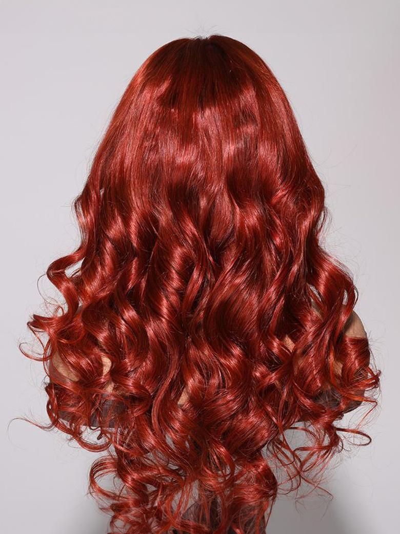 13x4 Lace Front Burnt Orange Pre-plucked Body Wave Wig