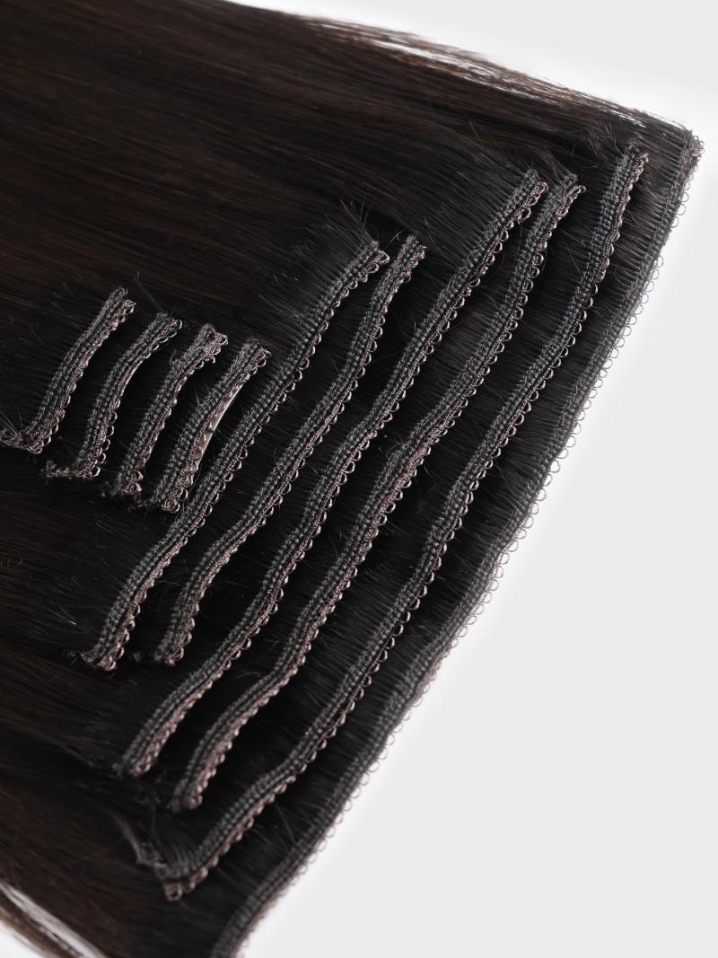Off Black Human Hair Clip In Extension