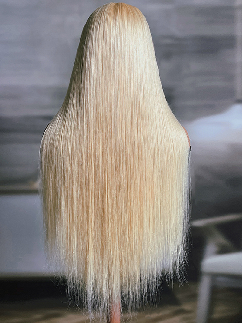 613 Blonde Invisible HD Lace 5x5 Closure Straight 180% Density Wig