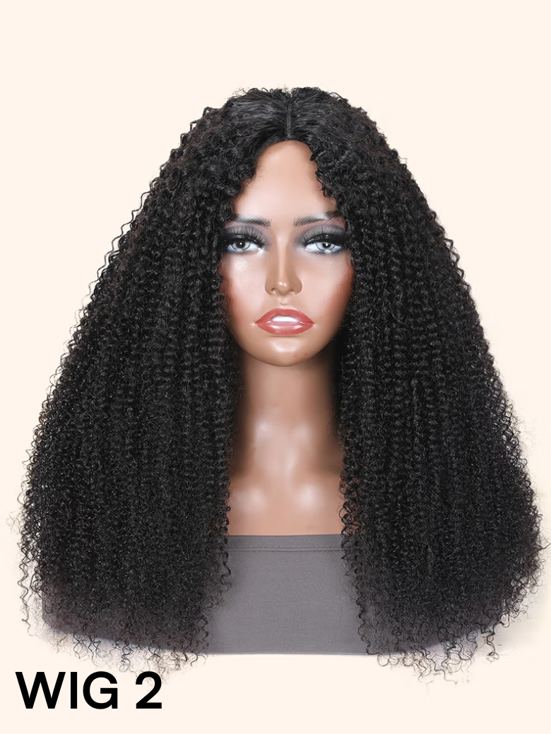 New U Part Kinky Curly Glueless 0 Skill Needed Wig