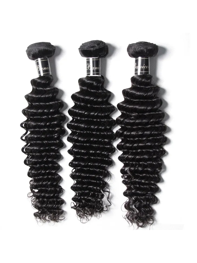 Premium Series 3 Bundles Human Virgin Hair Weavs Jerry Curly Deep Wave Natural Wave Hair