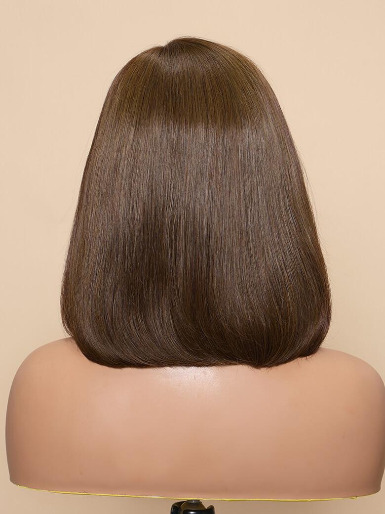 NOA-12" MONO & SWISS LACE STRAIGHT HUMAN HAIR WIG
