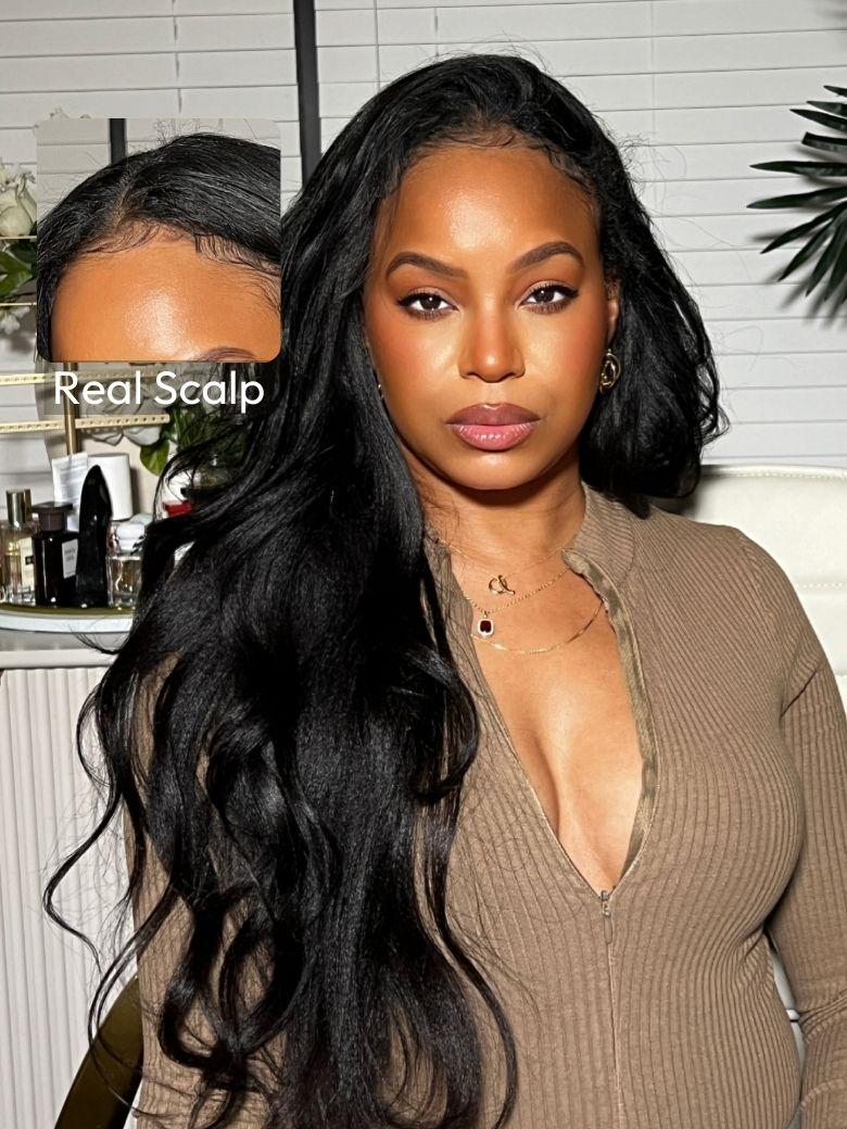 EasiContour V Part Glueless Yaki Wig 150% Density