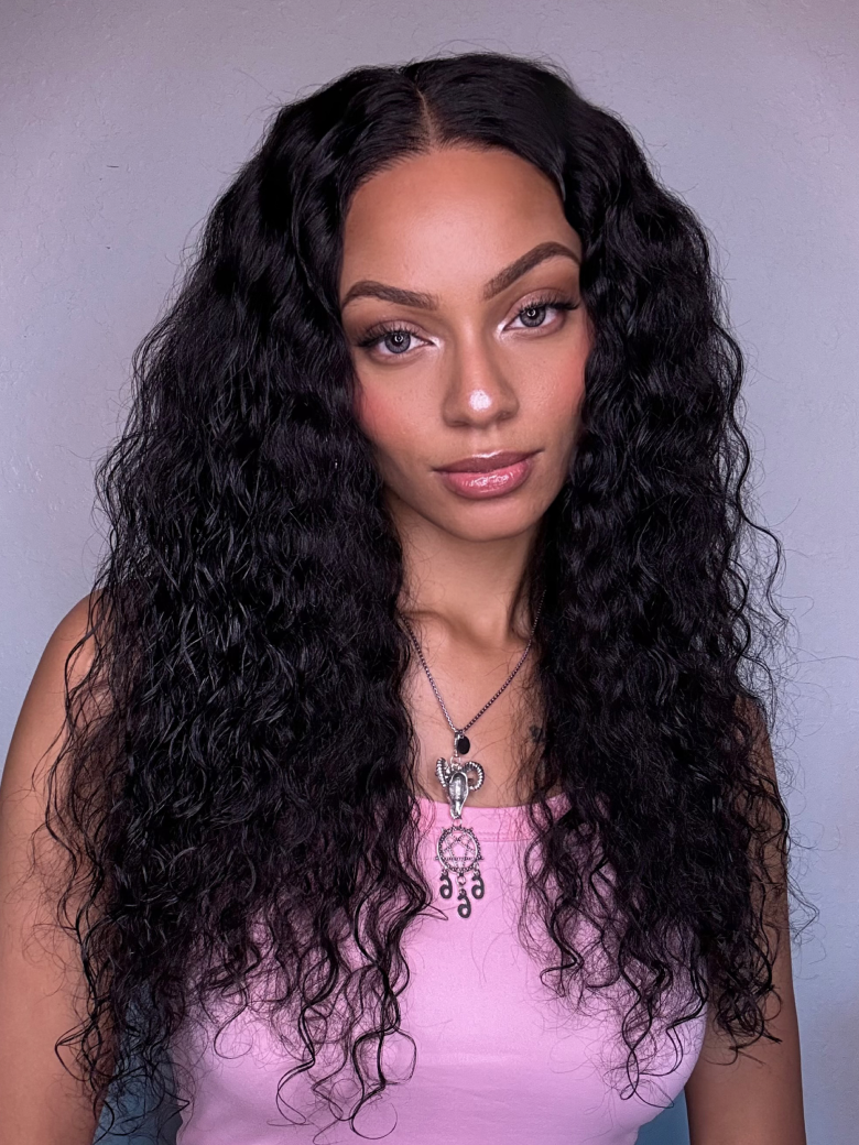 Pre Cut Lace 6x4.5 Put On And Go Black Water Wave Air Wig Breathable 3D Cap 150% Density