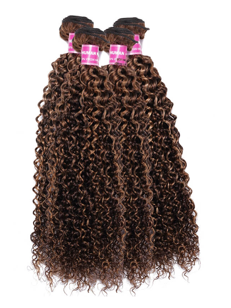 Blonde Highlight Piano Color 4 Bundles Of Curly Weave Hair Deal