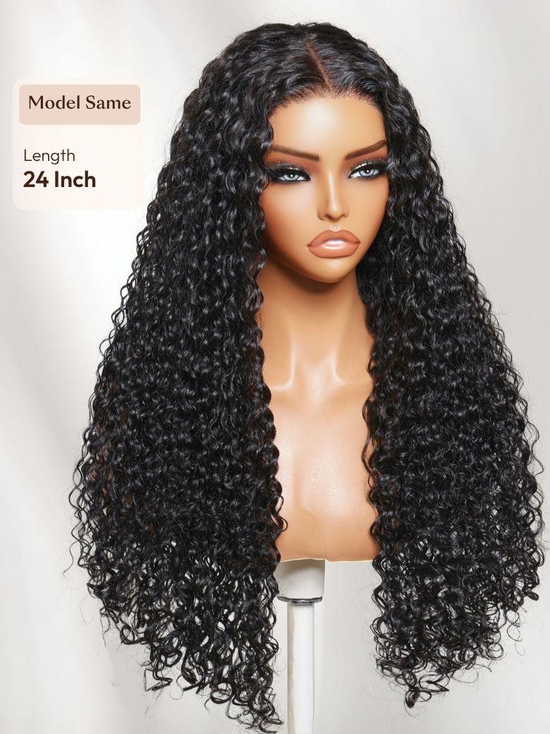 7x5 Bye-Bye Knots? & 13x4 Pre-Everything? Lace Frontal Purple Black Cherry Layered Straight & Loose Wave With Invisi Drawstring Wig
