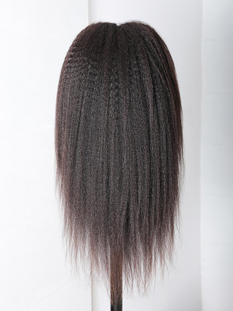 Kinky Straight Glueless13x4 Lace Front Wig Virgin Human Hair Wig