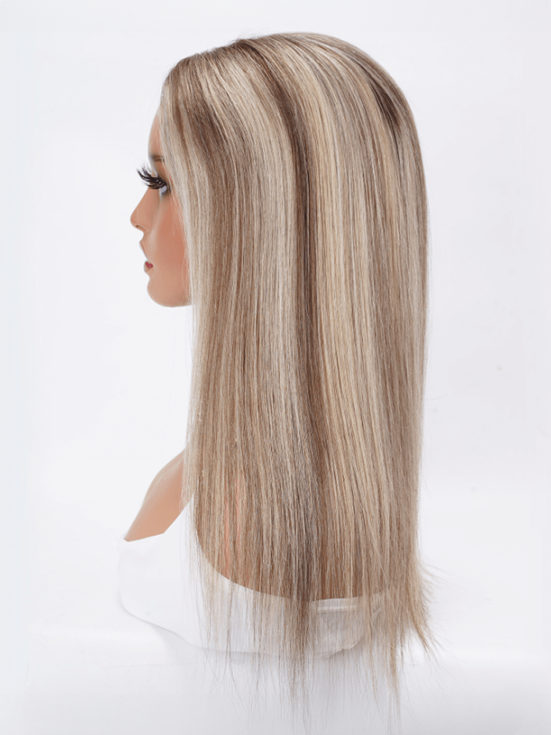 Hair Topper Brown To Blonde Human Hair Lace Front Clip In