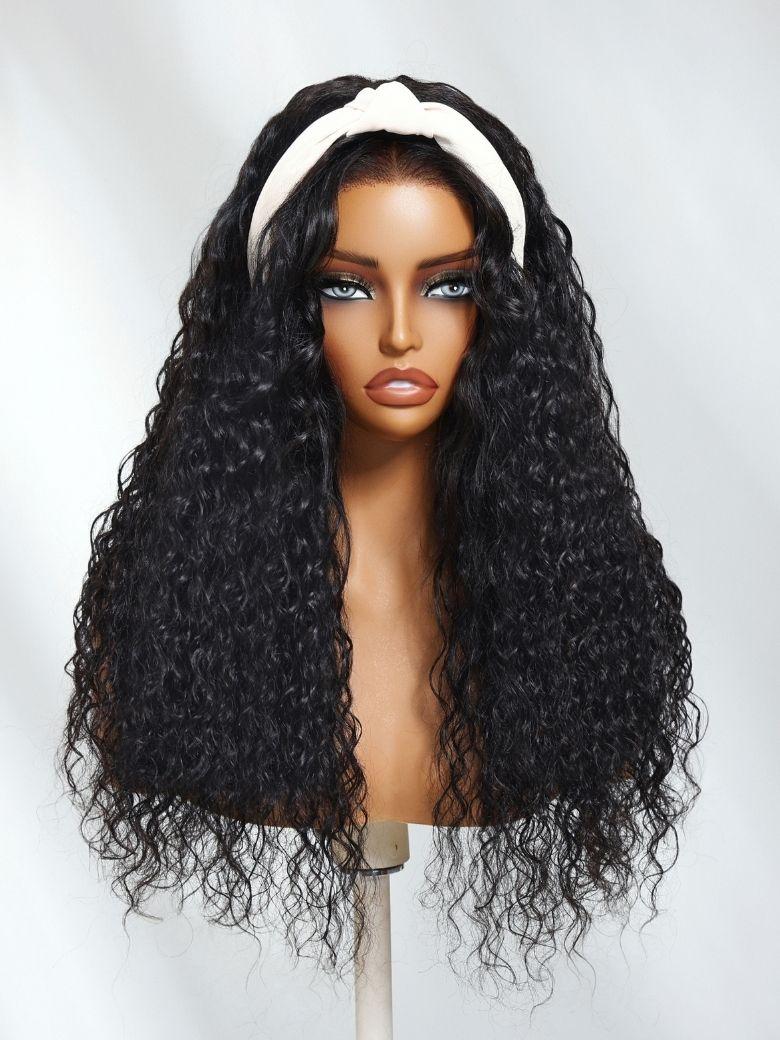 EasiContour? V Part Minimal Glueless Curly Glueless Wig With Invisi Drawstring 100% Human Hair 150% Density