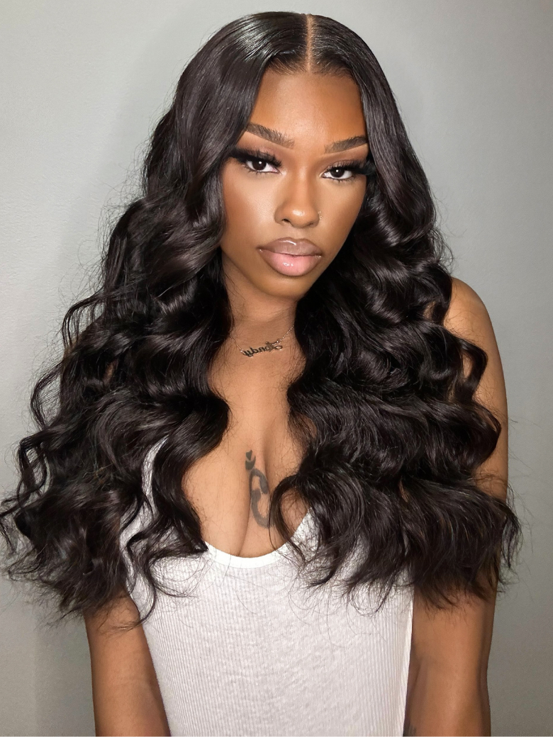 Hair Unprocessed 4 Bundles Body Wave Virgin Hair With 13x4 Lace Frontal