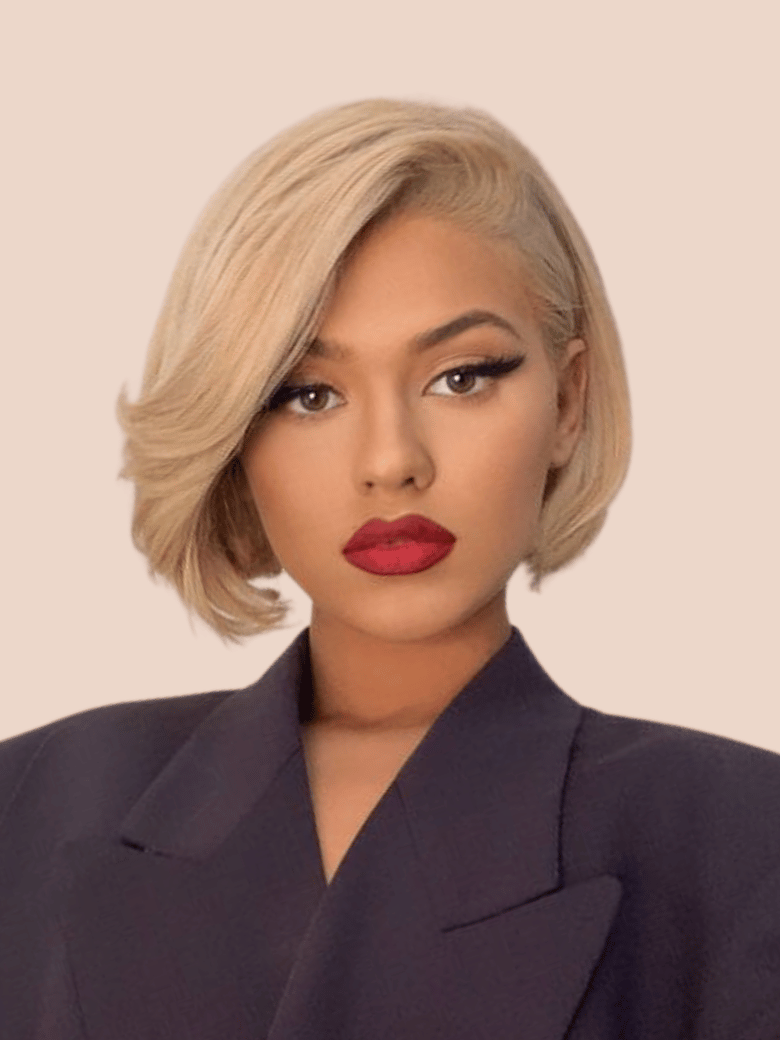 Bye-Bye Knots Wig 7x5 Lace Light Golden Rose Straight Bob Wig