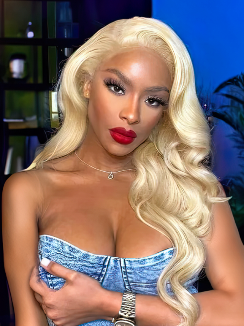 HD Lace 5x5 Closure Melted Hairline Blonde Body Wave Wig
