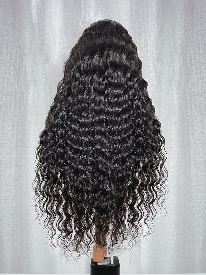 Blonde Skunk Stripe Highlighted 13x4 Lace Front Deep Wave Wig