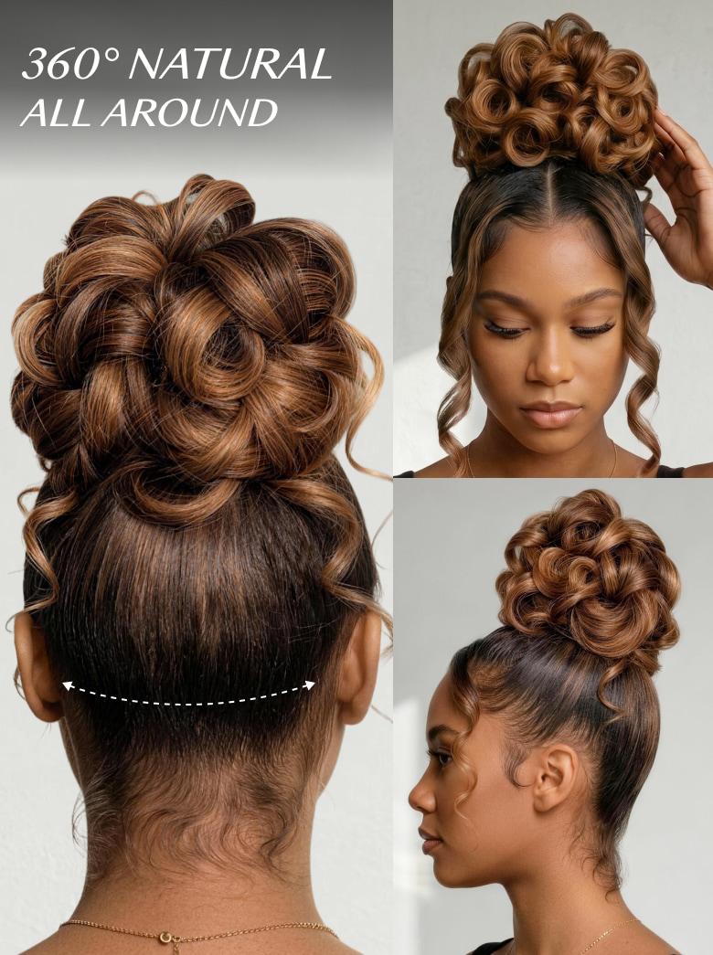 360 HD Lace Pre-plucked Luxury Raw Virgin Hair Caramel Brown With Money Piece Highlights Body Wave Wig