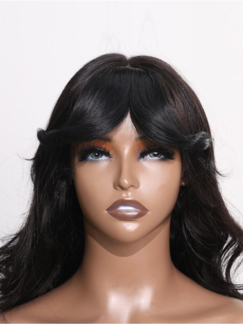 0.5x2.5 Clip-In Human Hair Curtain Bangs Double Clip