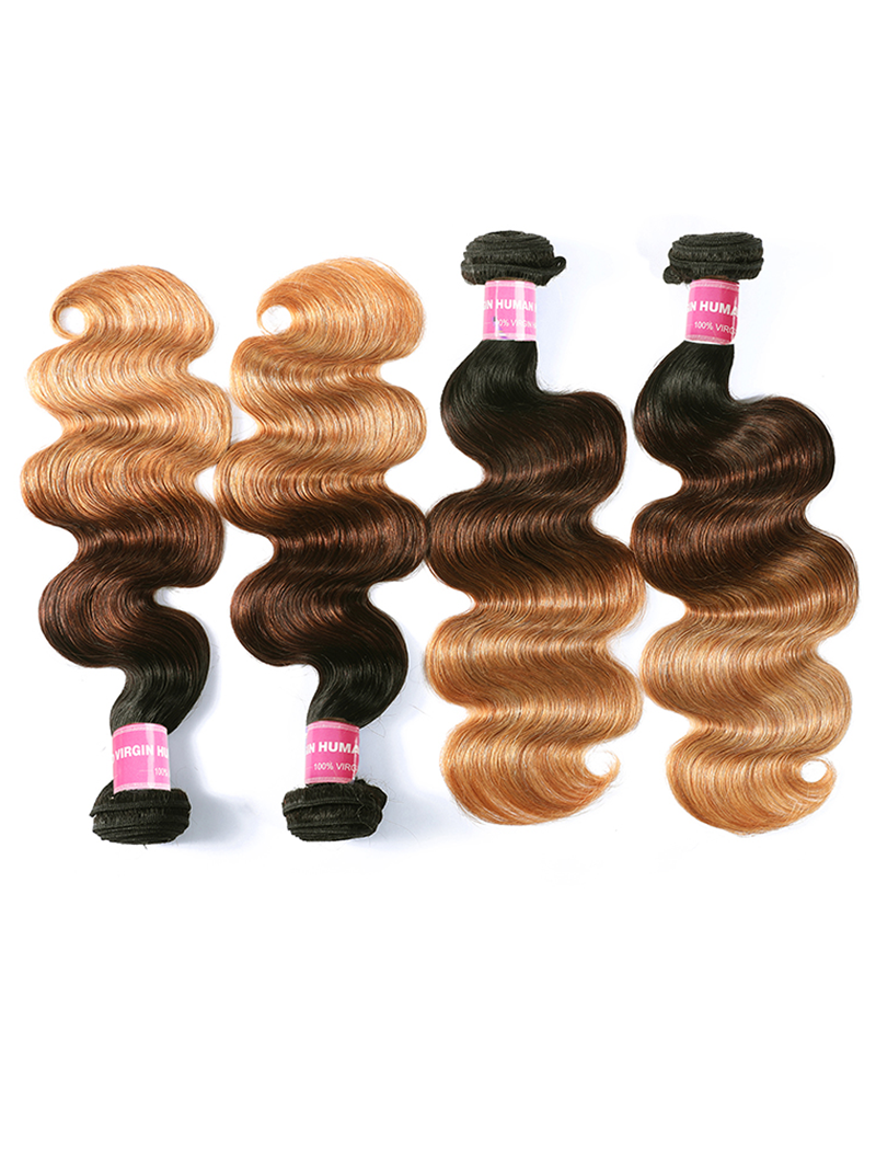 4 Bundles Brazilian Ombre Body Wave Human Virgin Hair