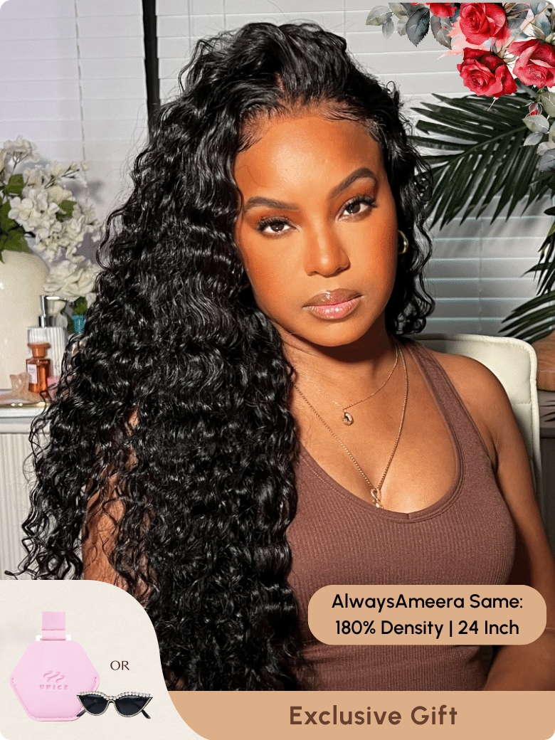 Pre Cut & Pre Bleached 6x4.5 Lace Put On And Go Bouncy Water Wave Air Wig