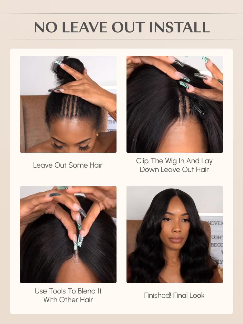 EasiContour V Part Kinky Curly Wig Glueless Protective Style Human Hair Wig 150% Density