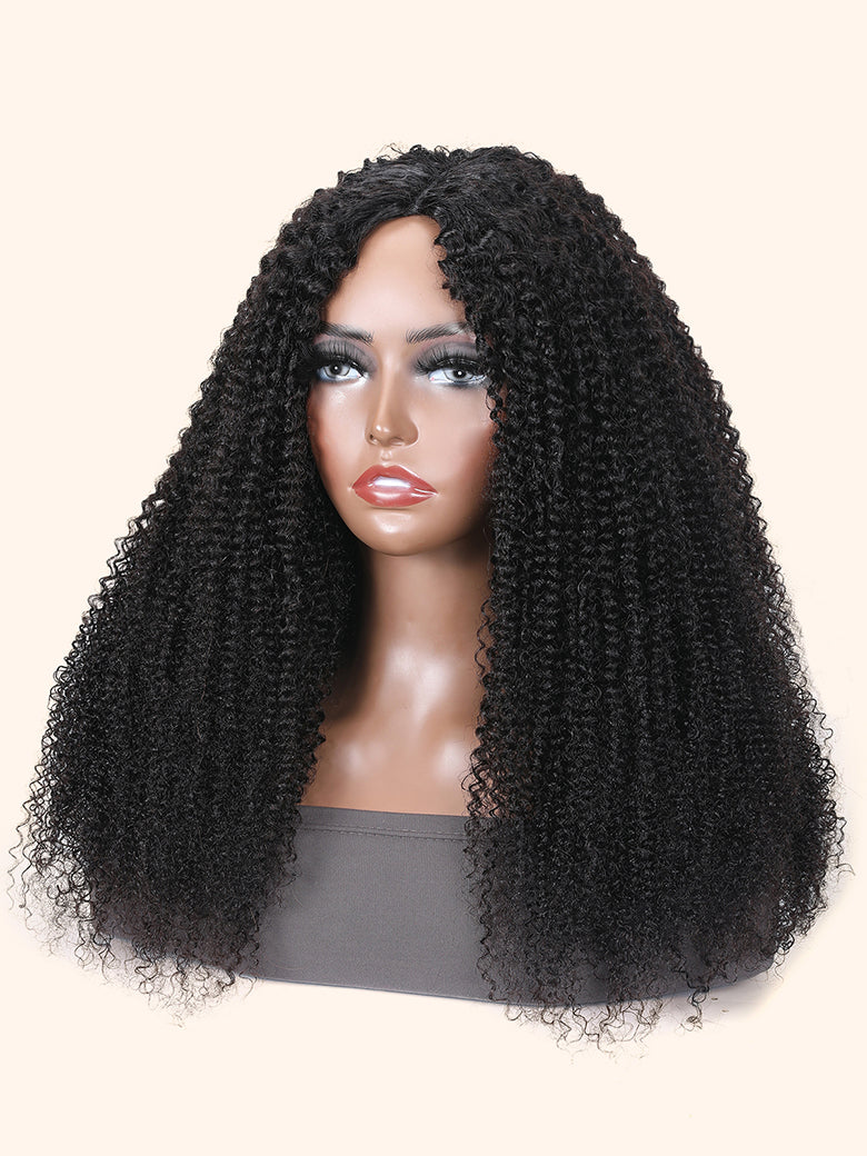 New U Part Kinky Curly Glueless 0 Skill Needed Wig