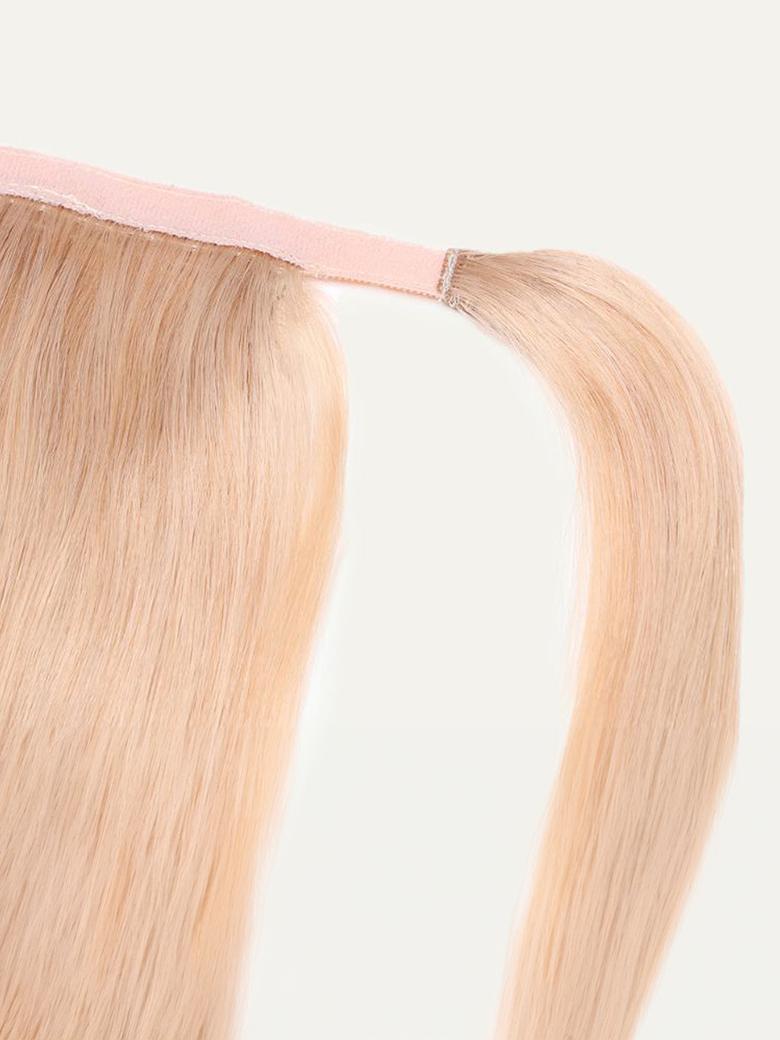 Ash Blonde Straight Clip In Ponytail Extension Human Hair