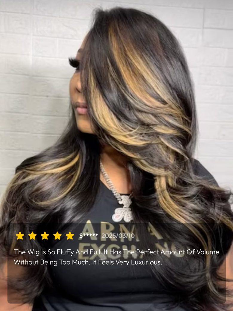 Bye-Bye Knots Wig 7x5 Lace Loose Wave Butterscotch Highlights Brown Bouncy Wig 150% Density