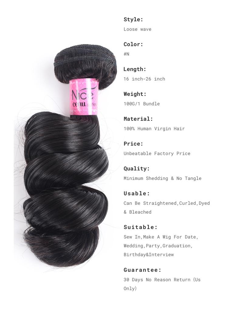 Hair Peruvian Loose Wave Virgin Hair Weft 4pcs/pack