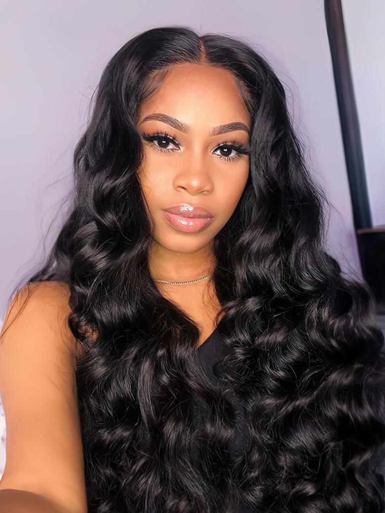 Full Lace Long Body Wave Human Hair Wig 150% and 180% Density