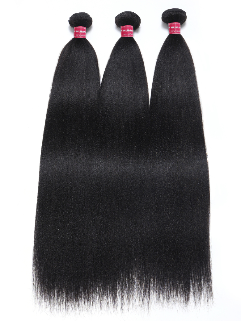 Hair Bundles 3 Pcs/pack Hair Natural Yaki Texture Virgin Human Hair