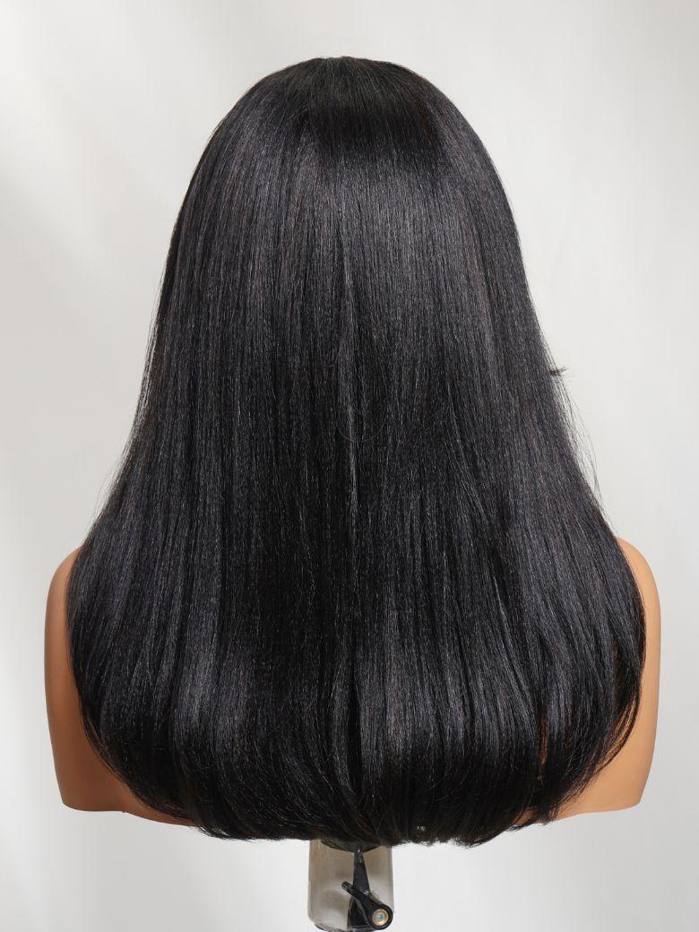 Bye-Bye Knots 7x5 Lace Brown With Blonde Piano Highlights Blunt Bob Wig with Dark Roots