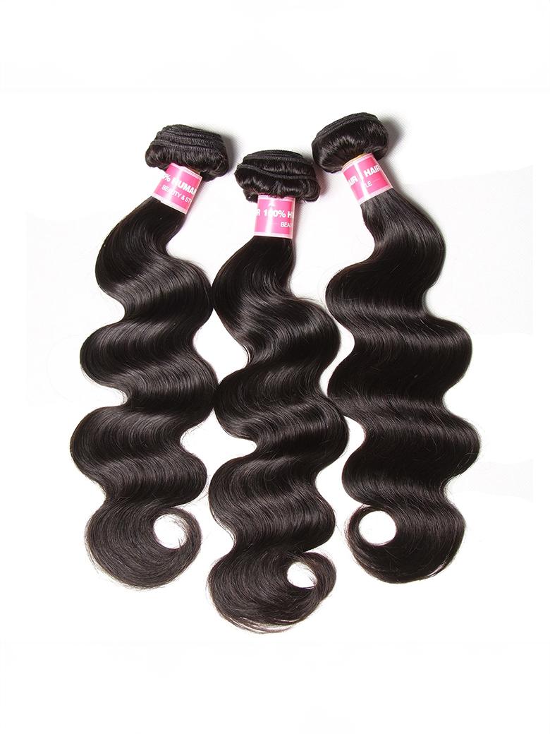 Hair Peruvian Body Wave HD Lace Closure With 3pcs Human Hair Weave