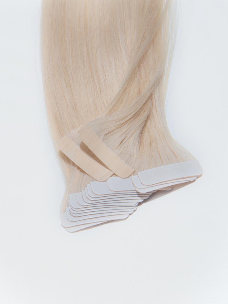Platinum Blonde Human Hair Tape In Extension