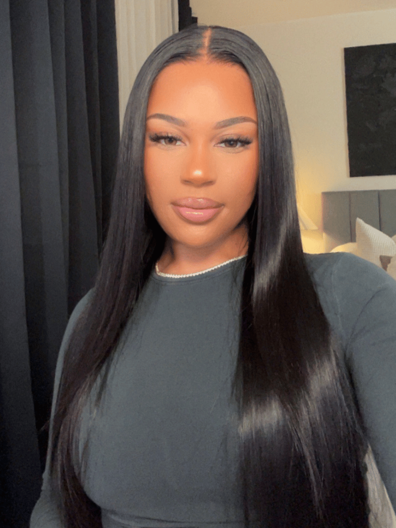Straight Middle Part Breathable Lace Wigs Pre Plucked Natural Hairline adjustable Perfectly fit belt Long Wig