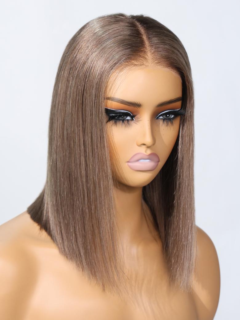 Bye Bye Knots Wig 7x5 Lace Frontal Ash Brown Short Bob Wig