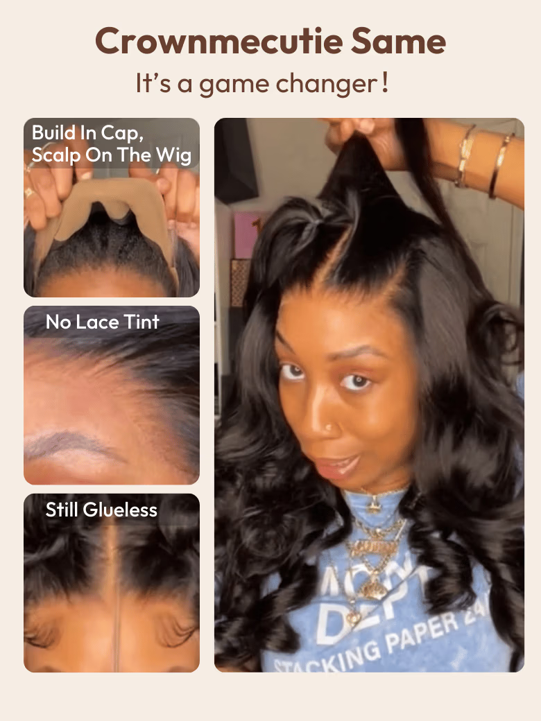 7x5 Bye-Bye Knots? & 13x4 Pre-Everything? Lace Frontal Black Fluffy Natural Loose Wave Curtain Bangs Wig