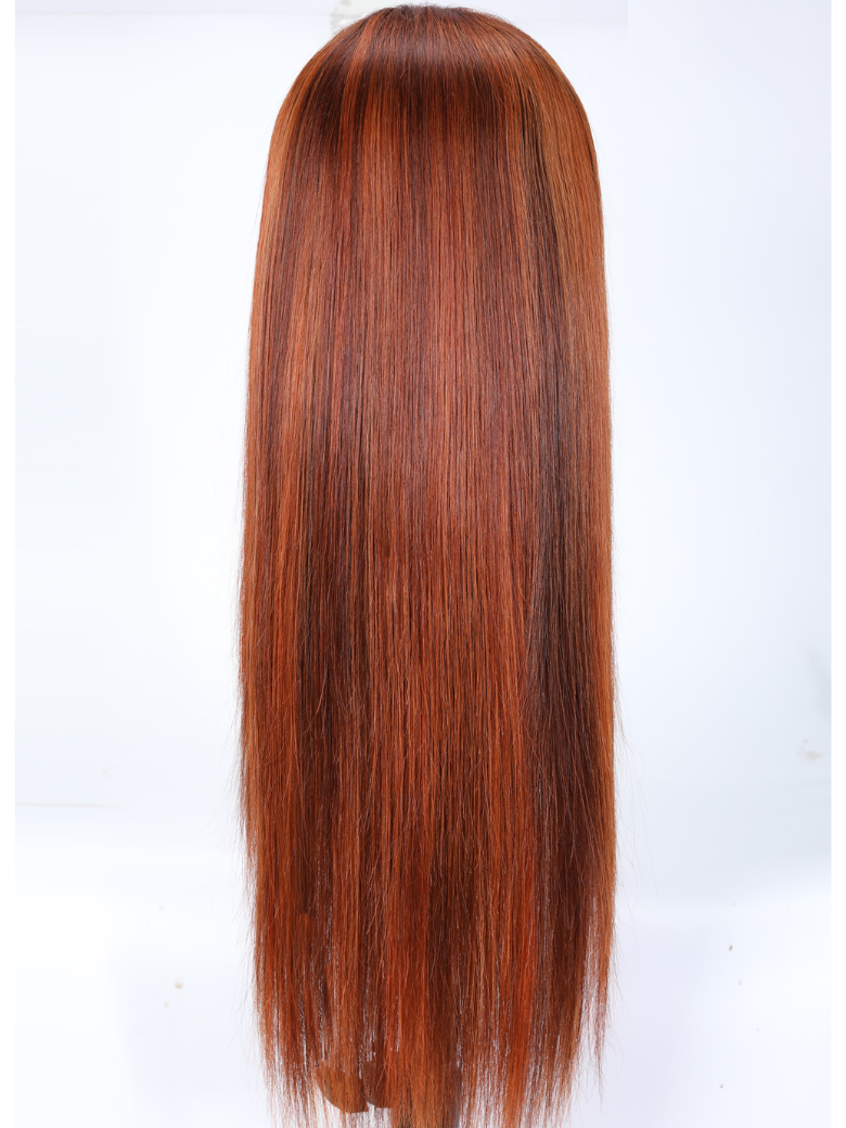 Mix Color Straight 13x4 Lace Front Human Hair Wig for Women 150% Density