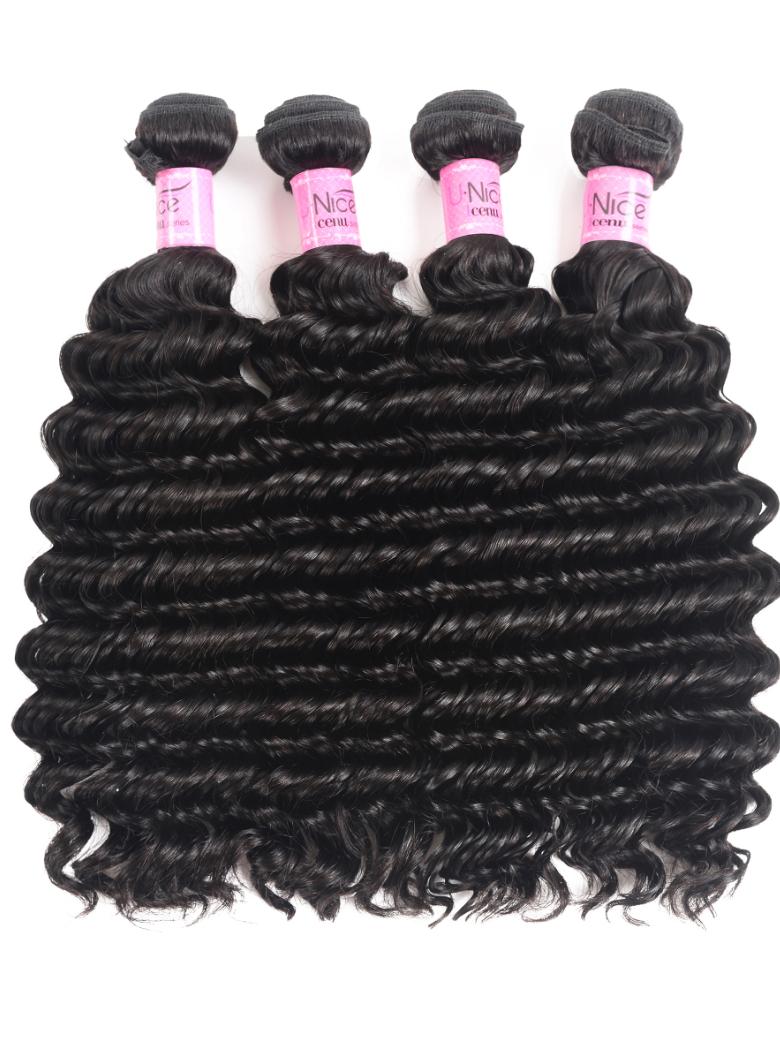 Hair Bundles 4 Pcs/pack Peruvian Deep Wave Virgin Human Hair