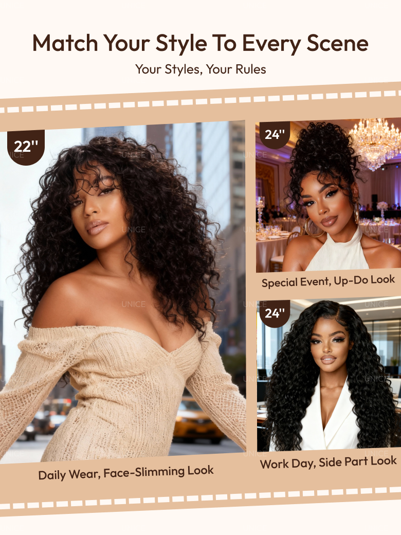 Full Lace 100% Handmade Invisible Black Water Wave Human Hair 180% Density Wigs