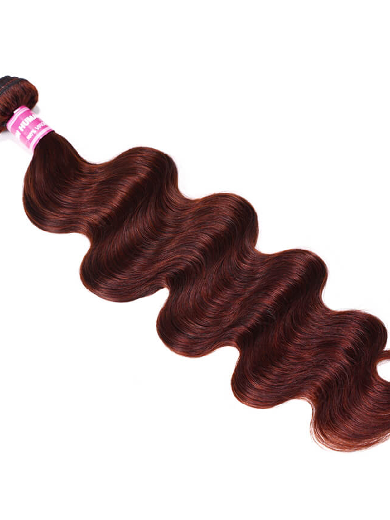 Reddish Brown Body Wave 1Pc 100% Remy Human Hair Bundle