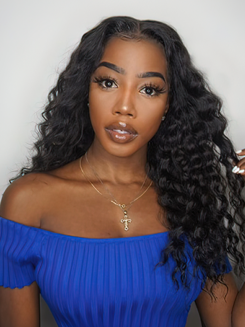 Undetectable HD Lace 5x5 Closure with 3 Deep Wave Bundles