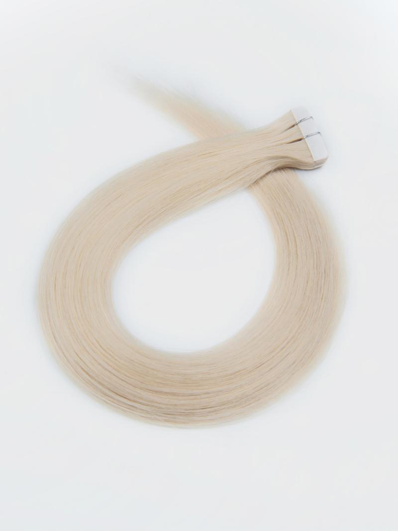 Platinum Blonde Human Hair Tape In Extension