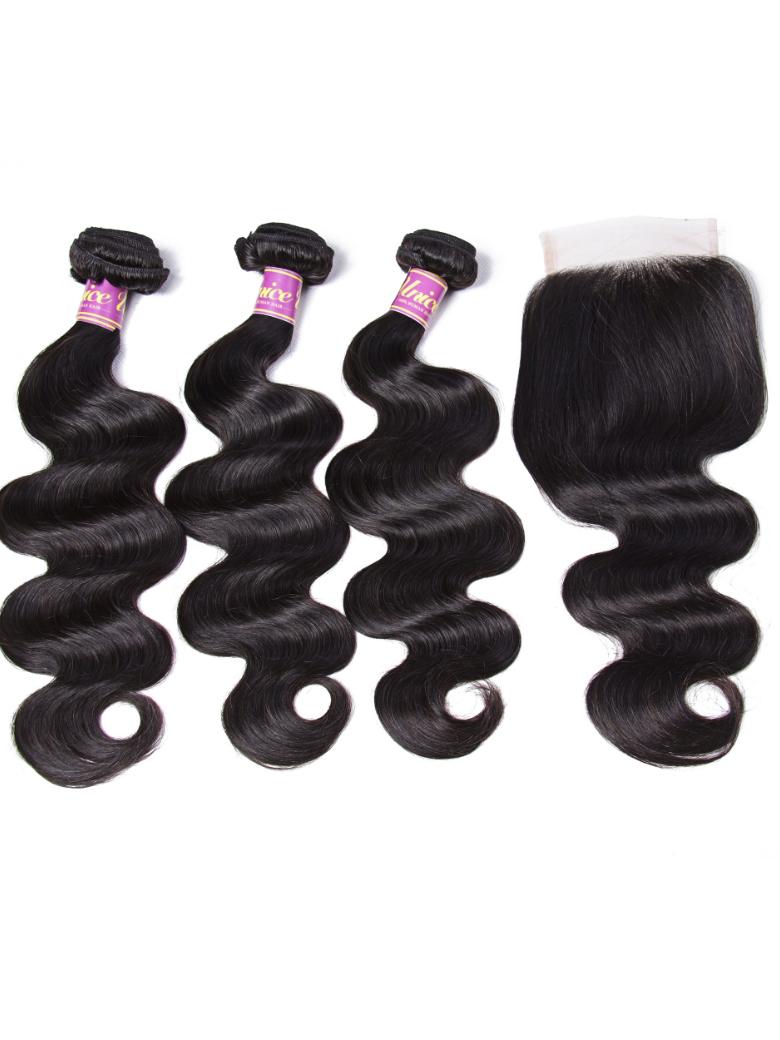 Body Wave 5x5 Lace Closure with 3 Bundles Human Hair