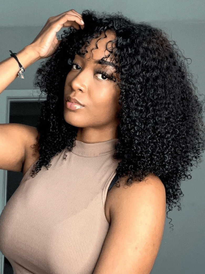 EasiContour? V Part Minimal Glueless Kinky Curly Glueless Wig 150% Density