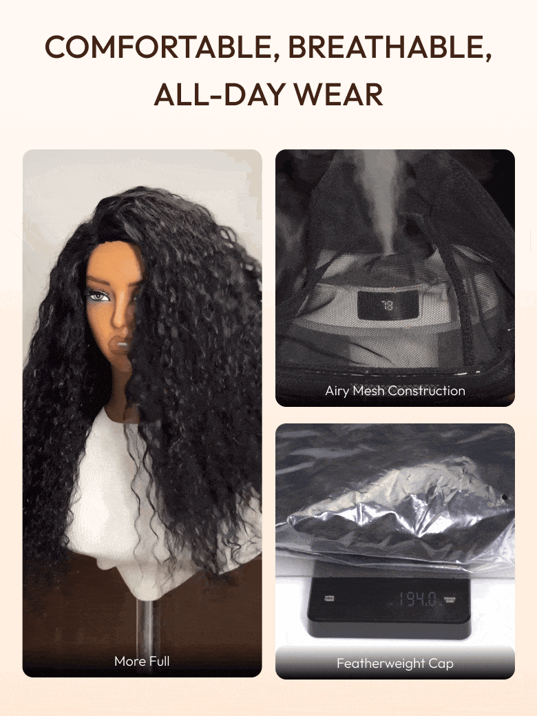 Blend & Secure Half Wig Kinky Curly Glueless Wig for Beginners